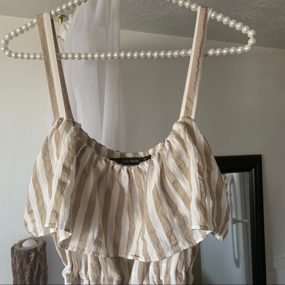 ZARA Striped Culotte Jumpsuit - Picture 8 of 10